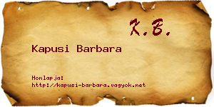 Kapusi Barbara névjegykártya